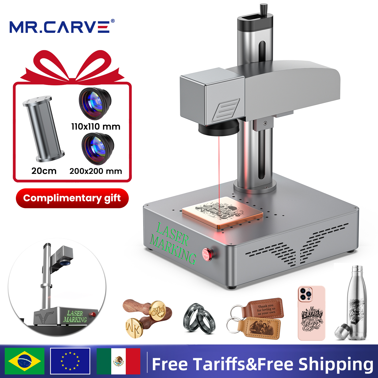 Industrial Laser Engraving Machine For Metal - MR.CARVE S4 50W/30W/20W Portable Industrial Fiber