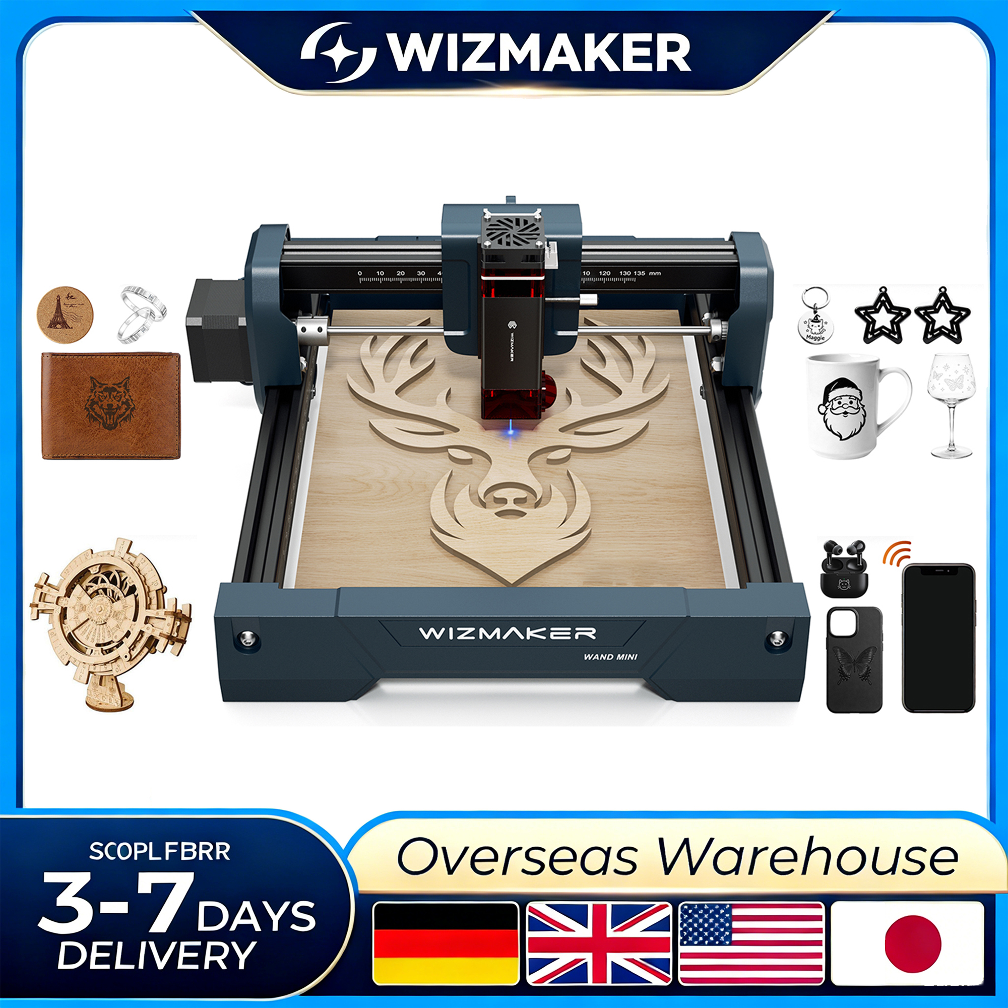 WIZMAKER WAND MINI DIY Laser E – обзор и цена Laser Engraving Software