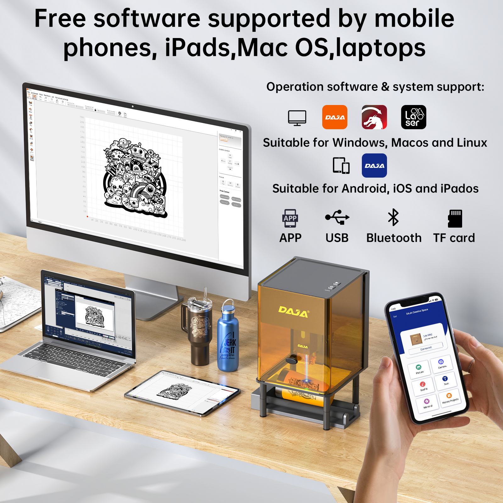 DAJA DJ6 Pro Mini Laser Engrav – обзор и цена Laser Engraving Software