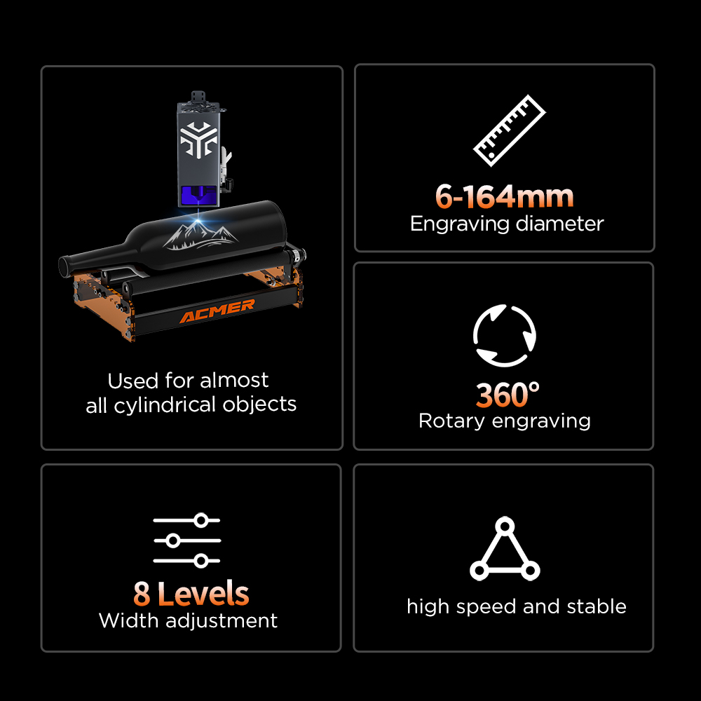 ACMER M3 Laser Rotary Roller 3 – обзор и цена Laser Engraving Software