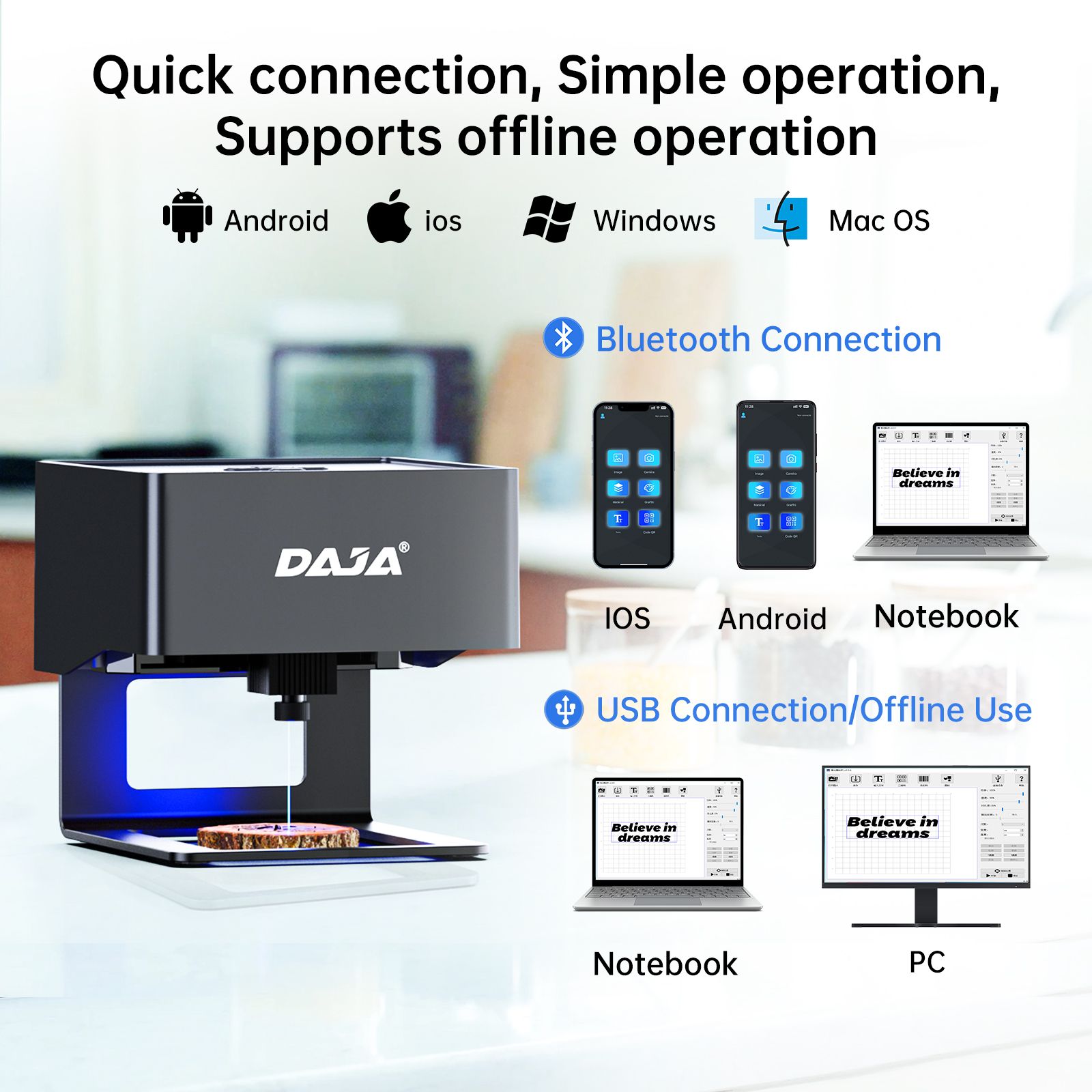 DAJA DJ6 Mini Portable Laser E – обзор и цена Laser Engraving Software
